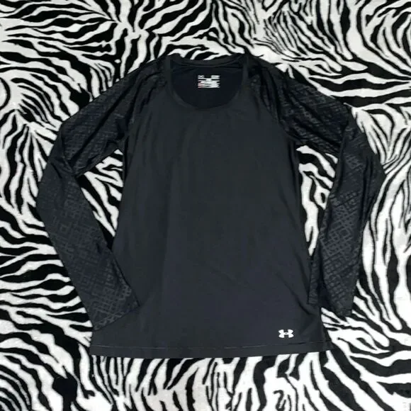 Under armour women’s print long sleeve fitted heat gear workout activewear top - Picture 2 of 11